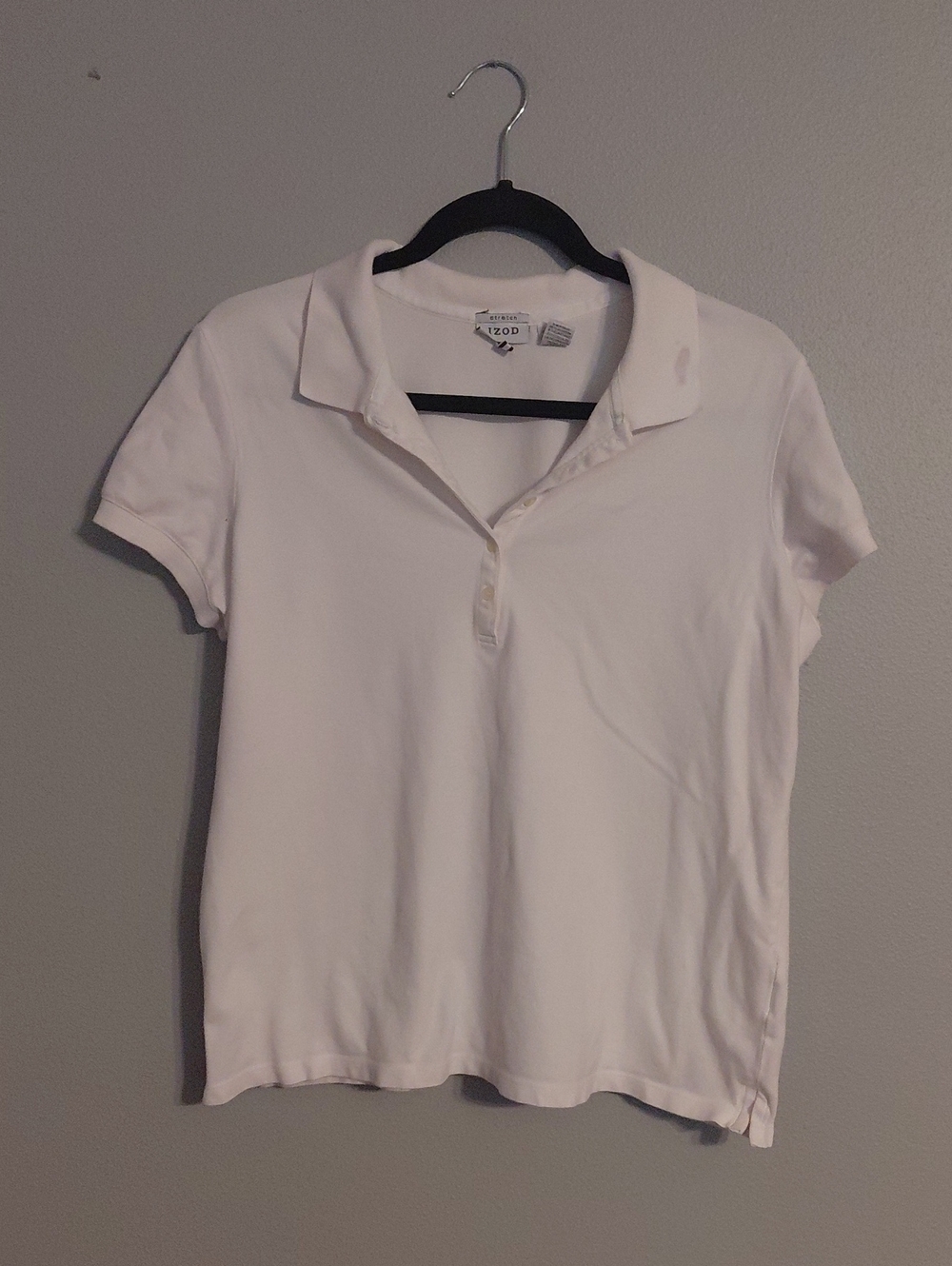 Izod Women's White Short Sleeve Polo Shirt